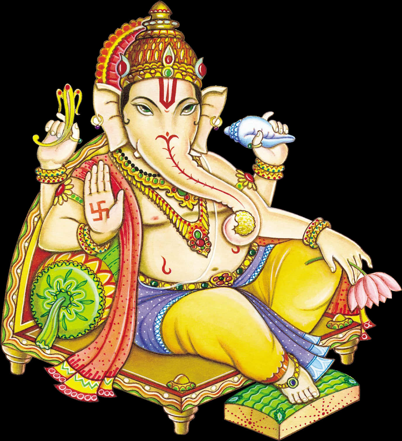 Colorful Lord Ganesha Illustration