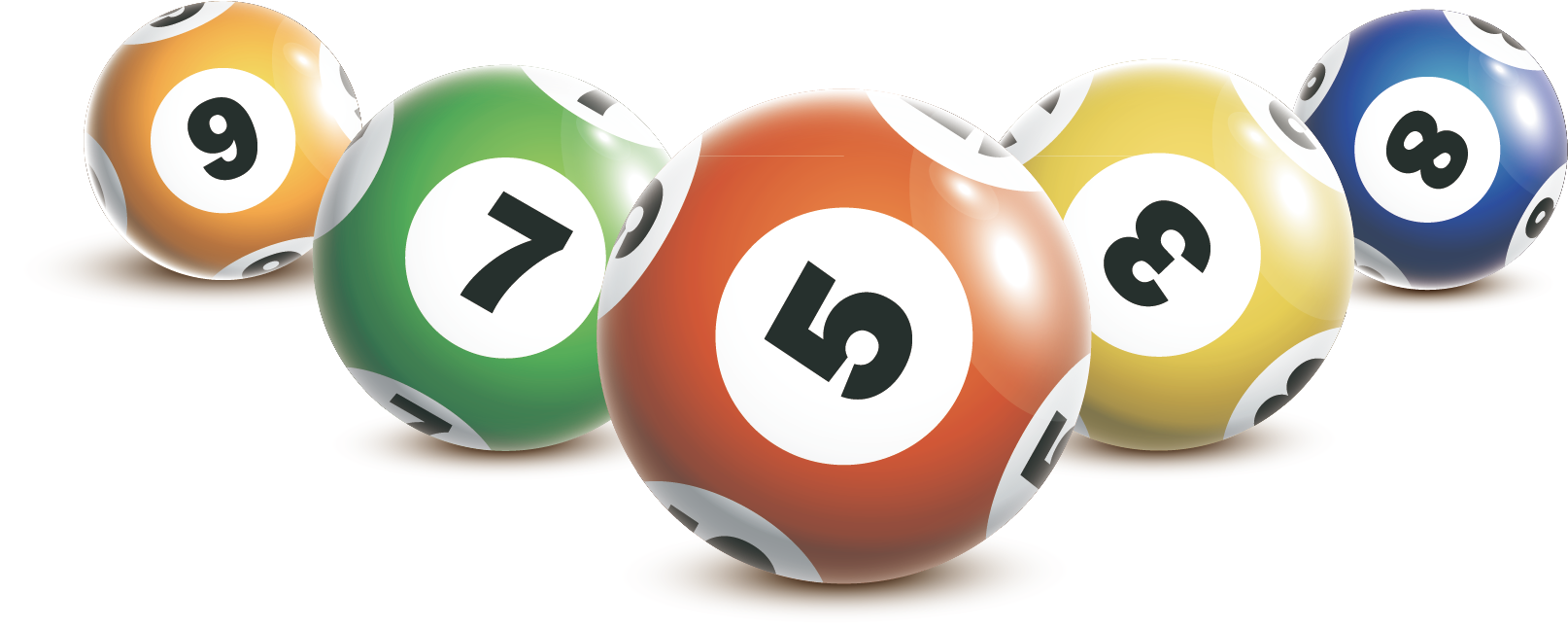Colorful Lottery Balls Vector PNG with transparent background