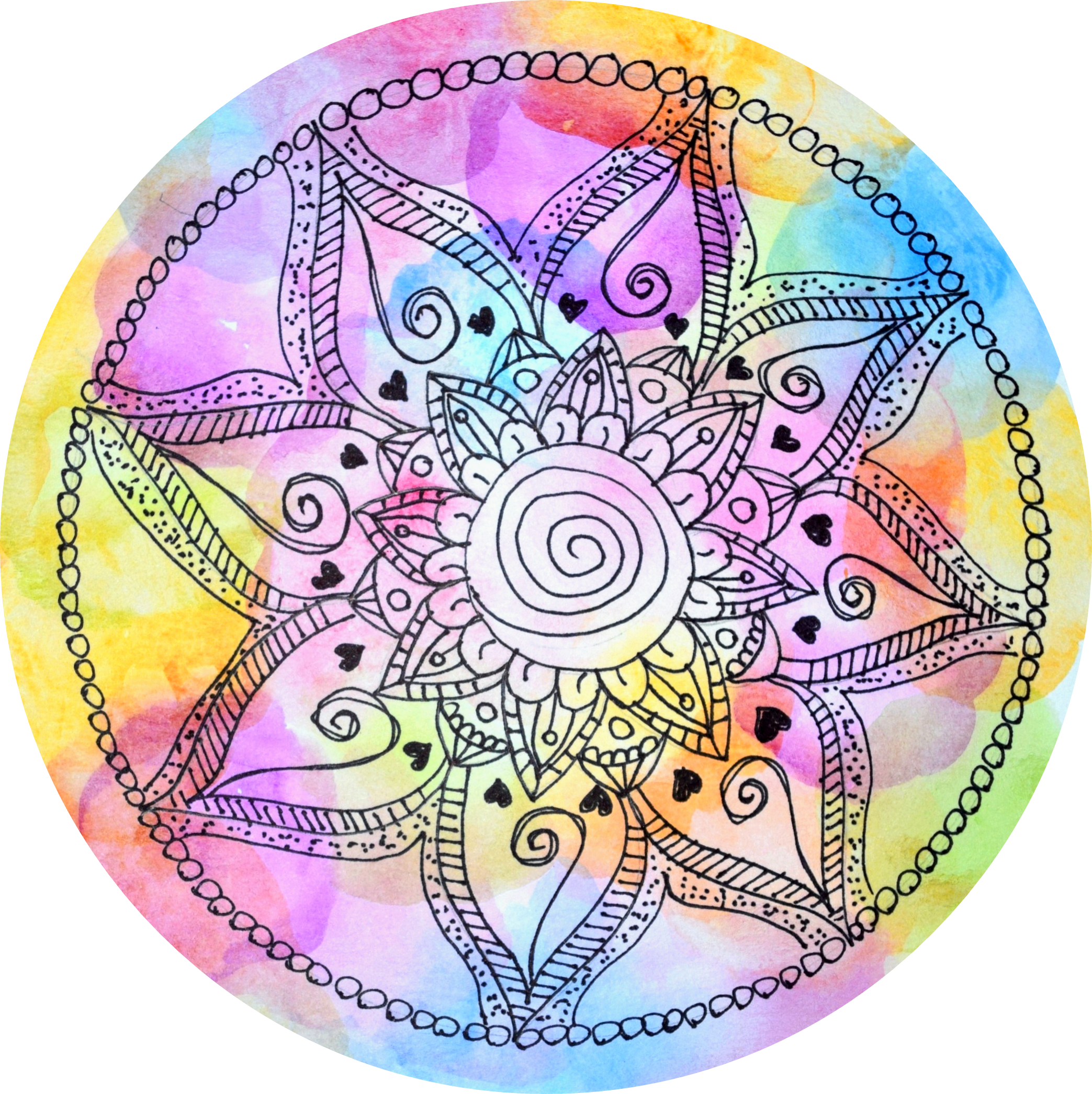 Doodle Ideas, Watercolour, Tangled, Zen, Doodles, Pen - Circle, HD Png Download PNG with transparent background