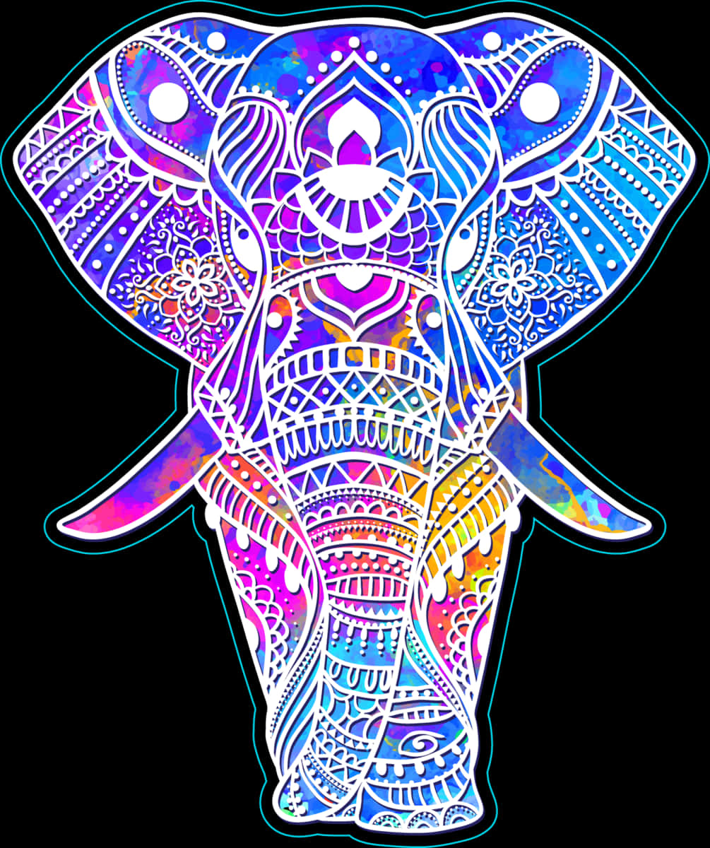 Colorful Mandala Elephant Artwork