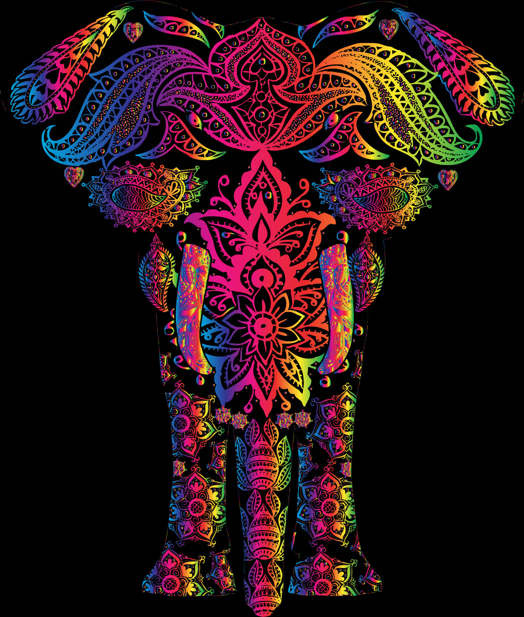 Colorful Mandala Elephant Illustration