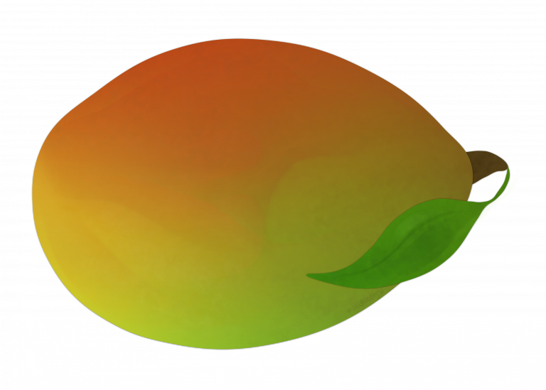 Colorful Mango Illustration PNG with transparent background