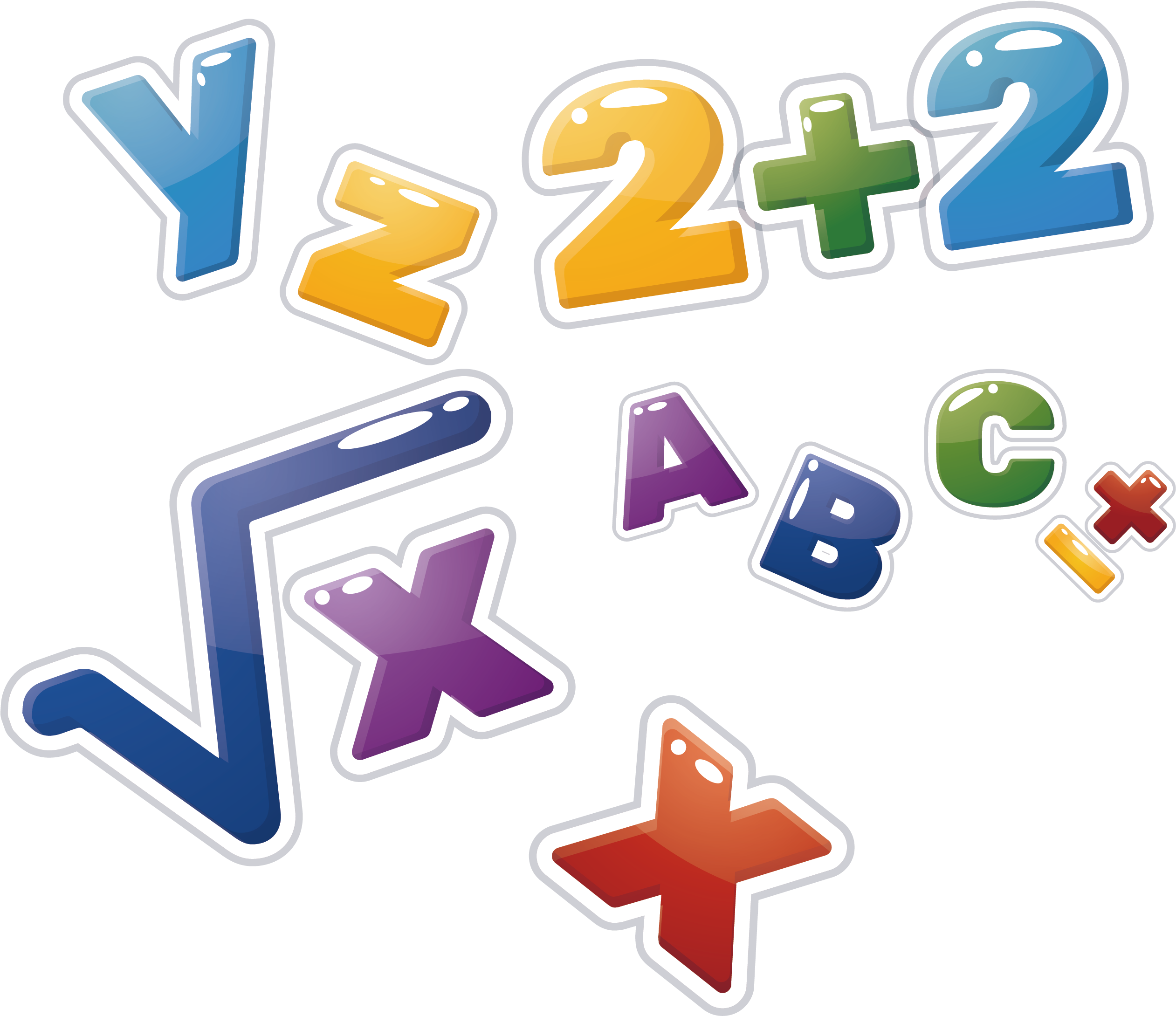 Colorful Math Symbolsand Operations