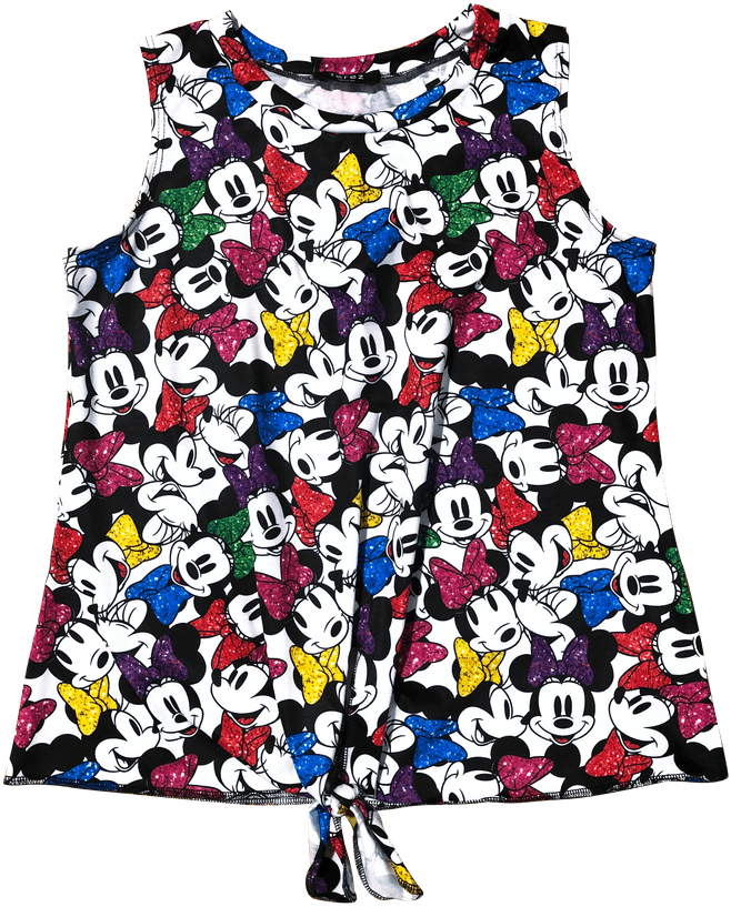 Colorful Minnie Mouse Pattern Tank Top