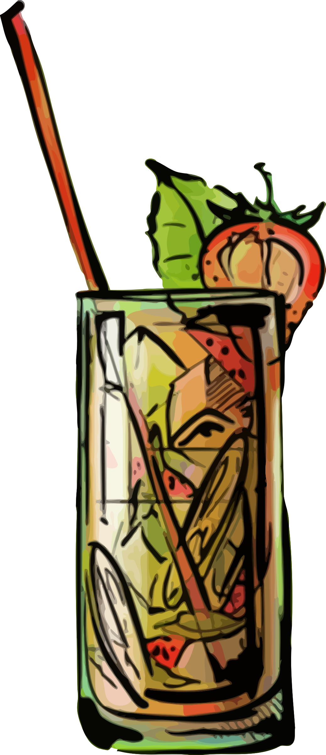 Colorful Mojito Cocktail Illustration