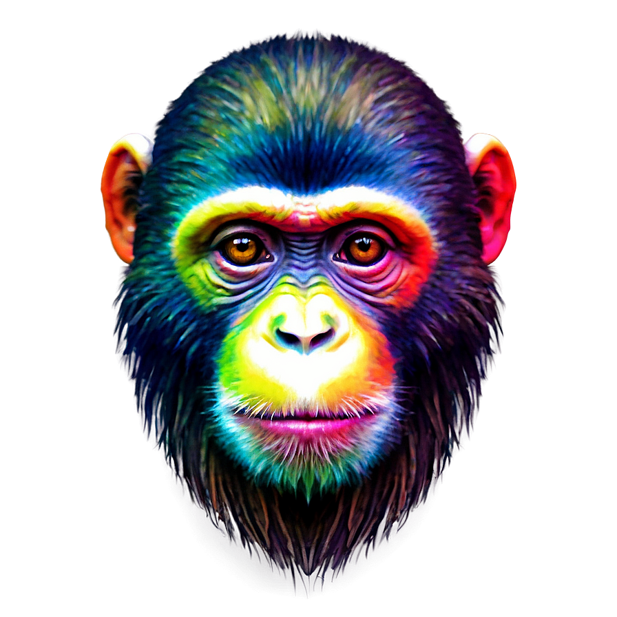 Colorful Monkey Face Artwork Png Lcn9