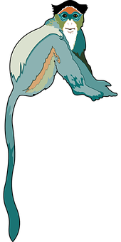 Colorful Monkey Illustration PNG with transparent background