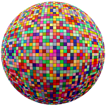 Colorful Mosaic Sphere PNG with transparent background