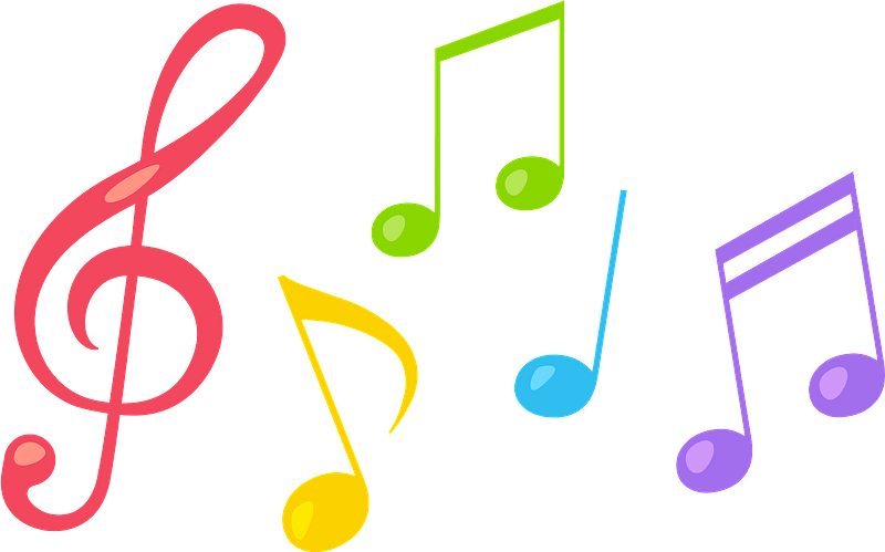 Colorful Music Notes Graphic