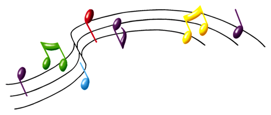 Colorful_ Music_ Notes_on_ Staff