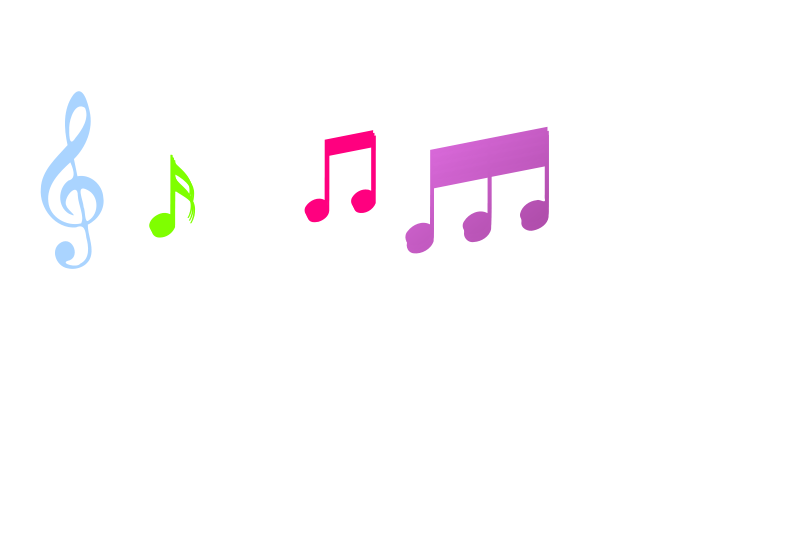 Colorful Music Noteson Black Background