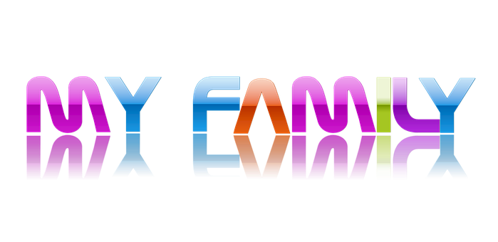 Colorful My Family Text Graphic PNG with transparent background