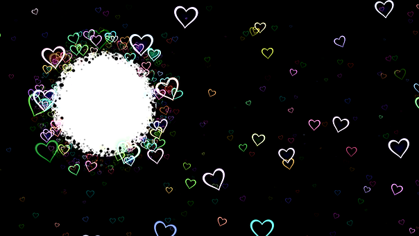 Colorful Neon Hearts Background PNG with transparent background