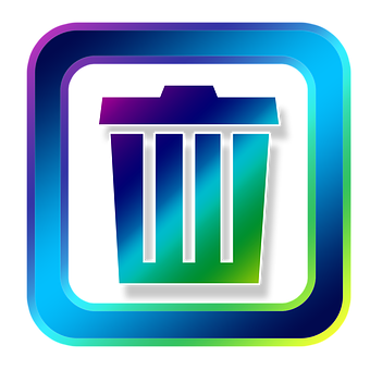 Colorful Neon Trash Icon