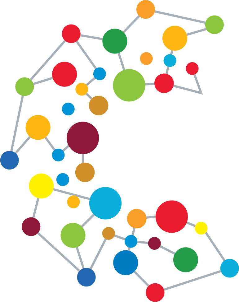 Colorful Network Connections Graphic PNG with transparent background