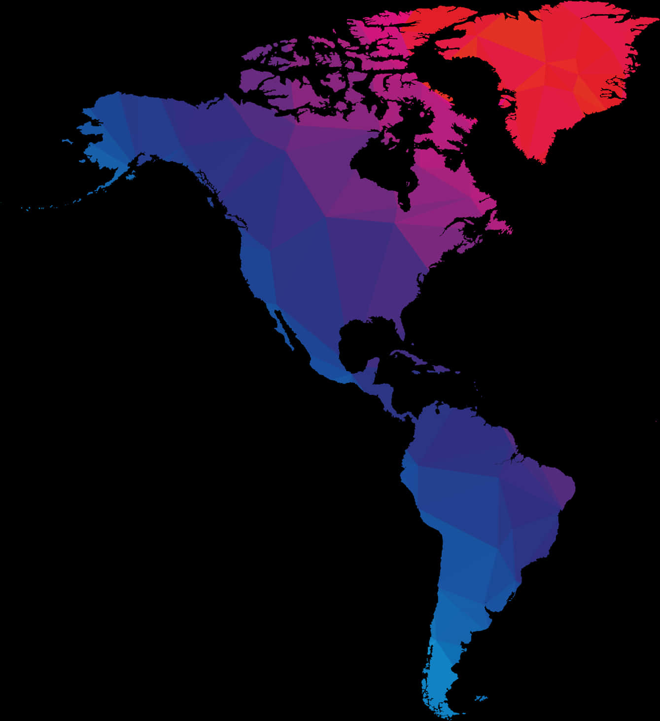 Colorful North America Map PNG with transparent background
