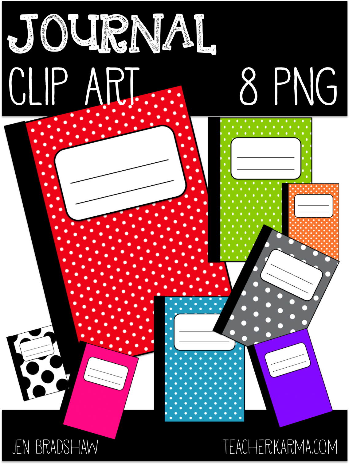 Colorful Notebook Covers Clipart