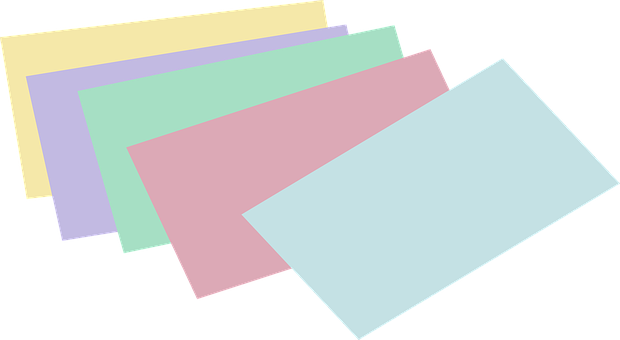 Colorful Office Paper Sheets PNG with transparent background