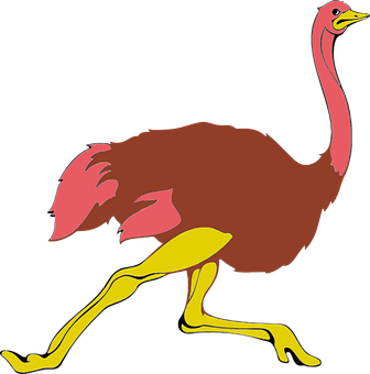 Colorful_ Ostrich_ Cartoon_ Vector