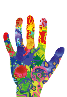 Colorful Painted Hand Artwork