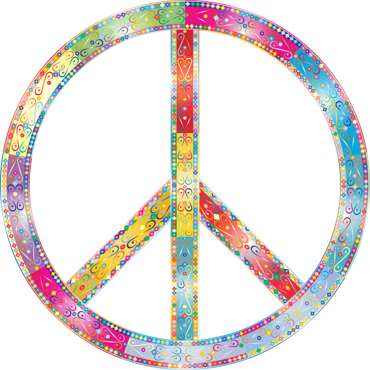 Colorful Paisley Peace Symbol