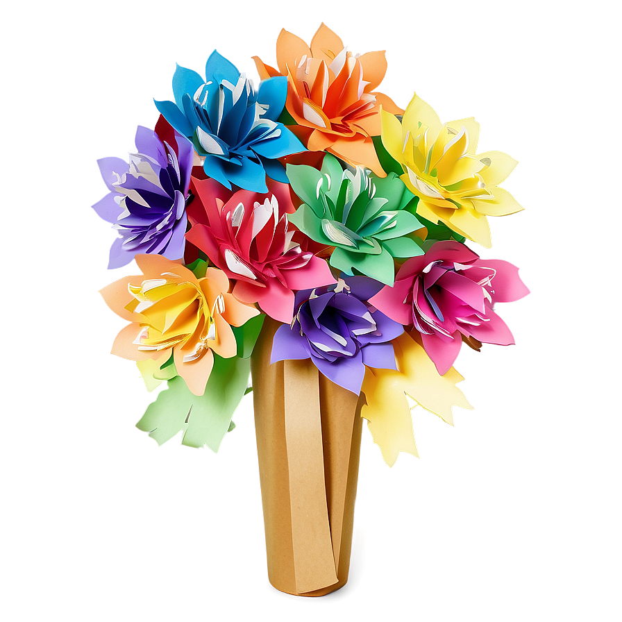 Colorful Paper Bouquet Png Vtu