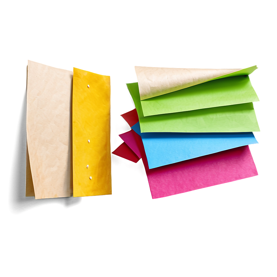 Colorful Paper Note Pieces Png Bqp