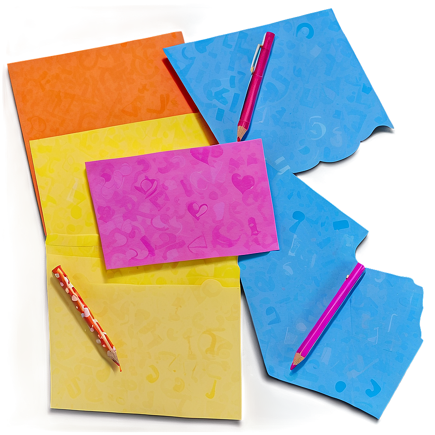 Colorful Paper Note Pieces Png Lsd7