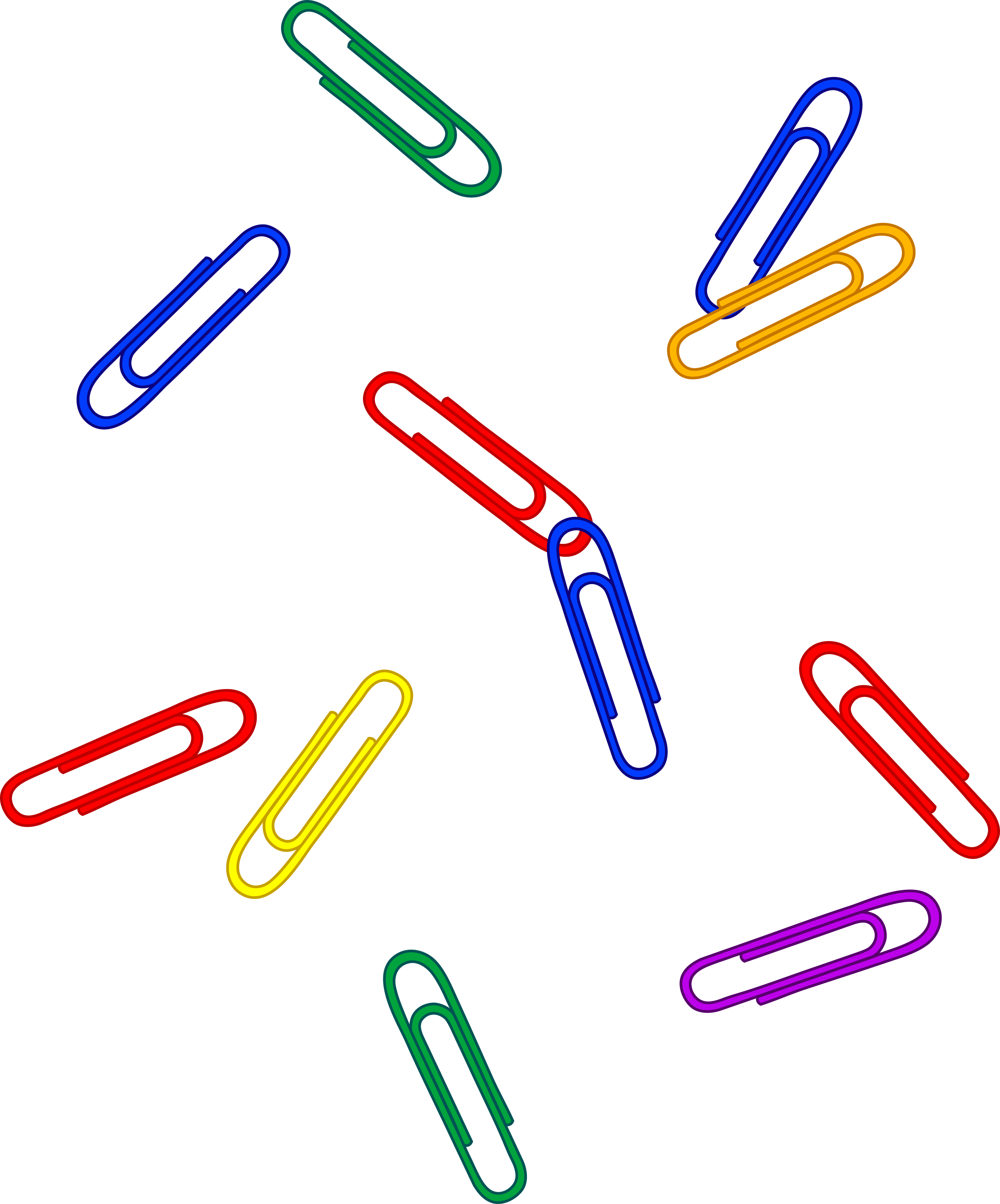 Colorful Paperclips Scattered Background