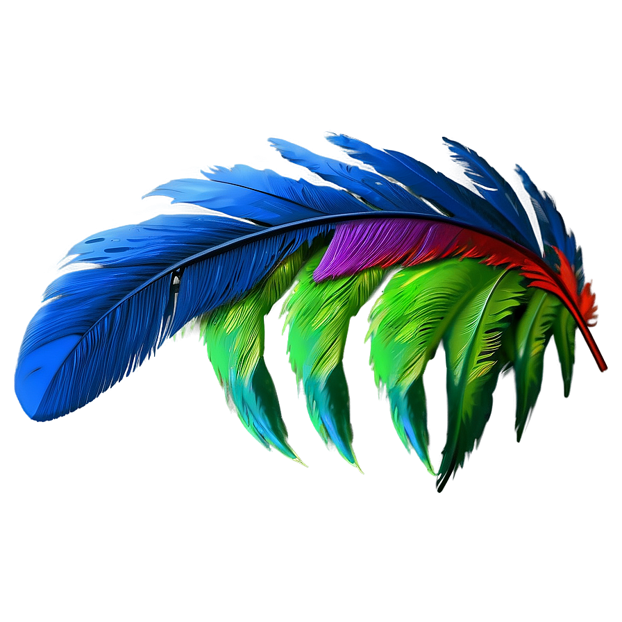 Colorful Parrot Feather PNG abv61 PNG with transparent background