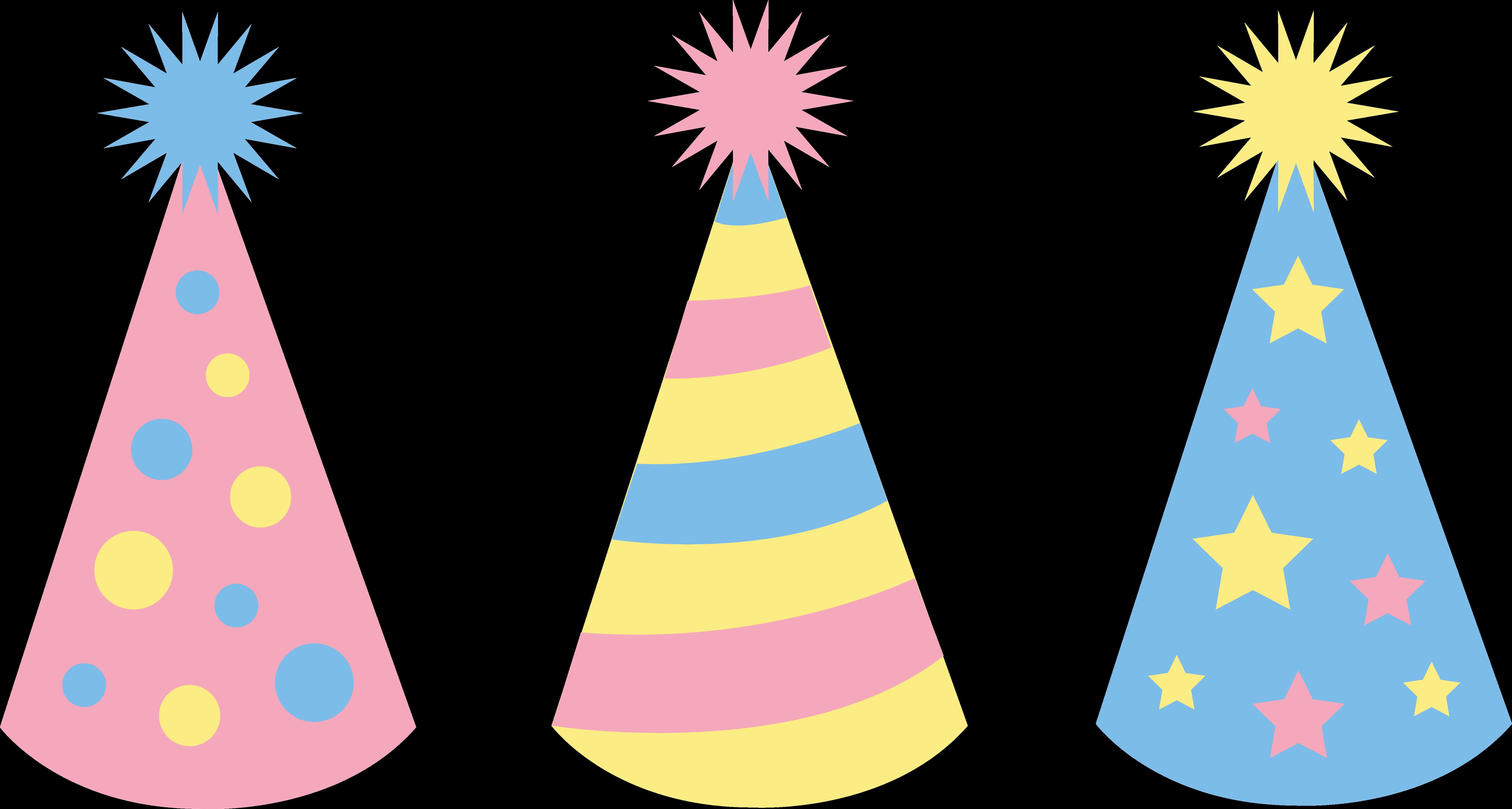 Colorful Party Hats Vector Illustration PNG with transparent background