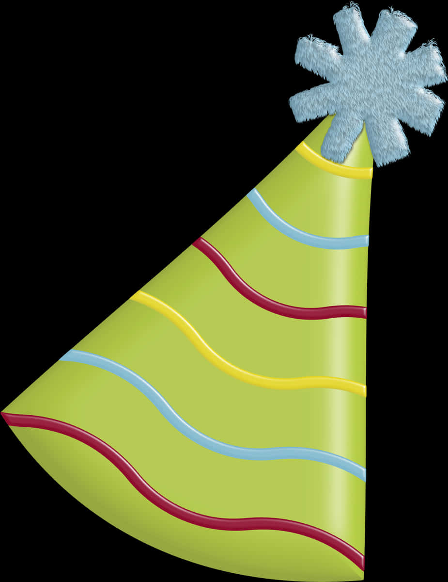 Colorful Party Hatwith Pom Pom PNG with transparent background