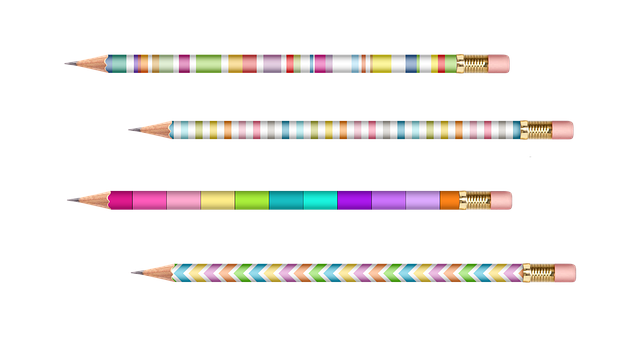 Colorful Patterned Pencils PNG with transparent background