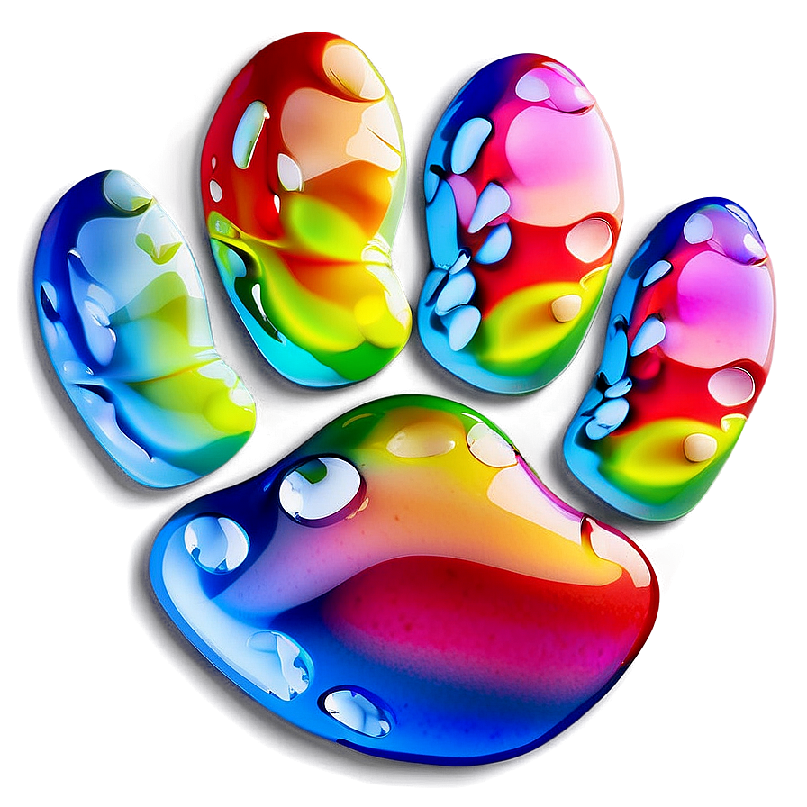 Colorful Paw Print Design PNG 23 PNG with transparent background