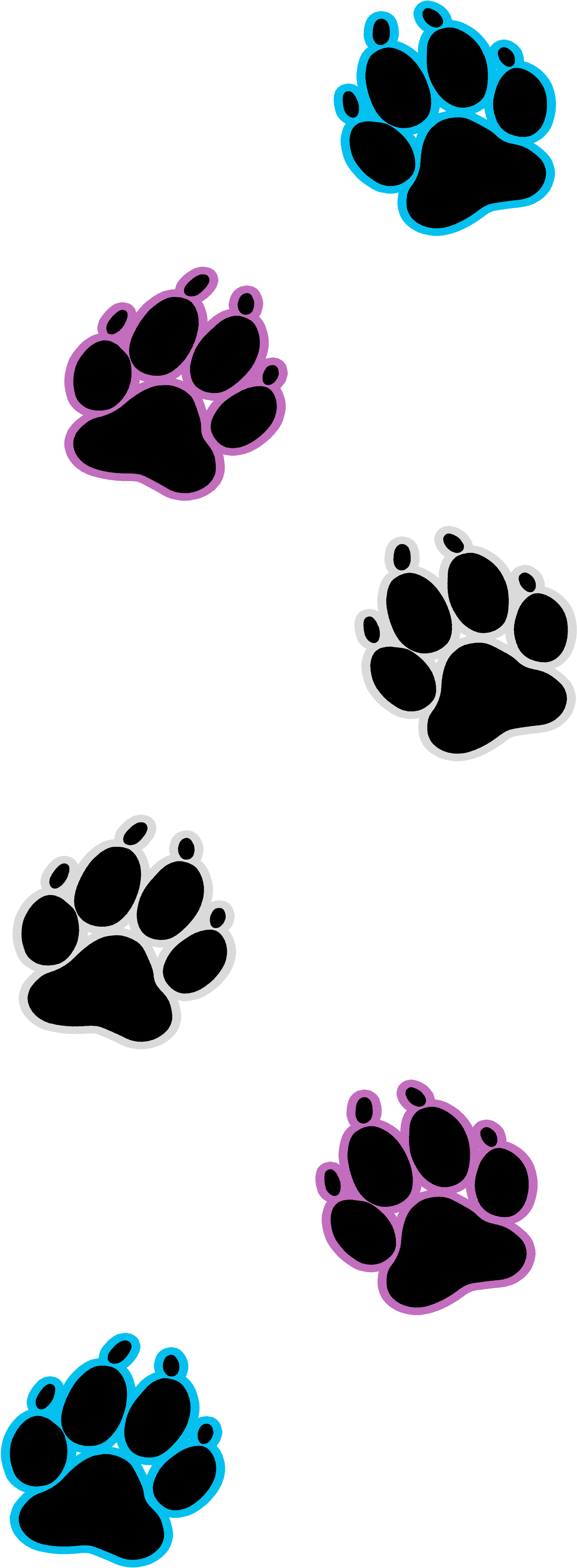 Colorful Paw Prints Pattern