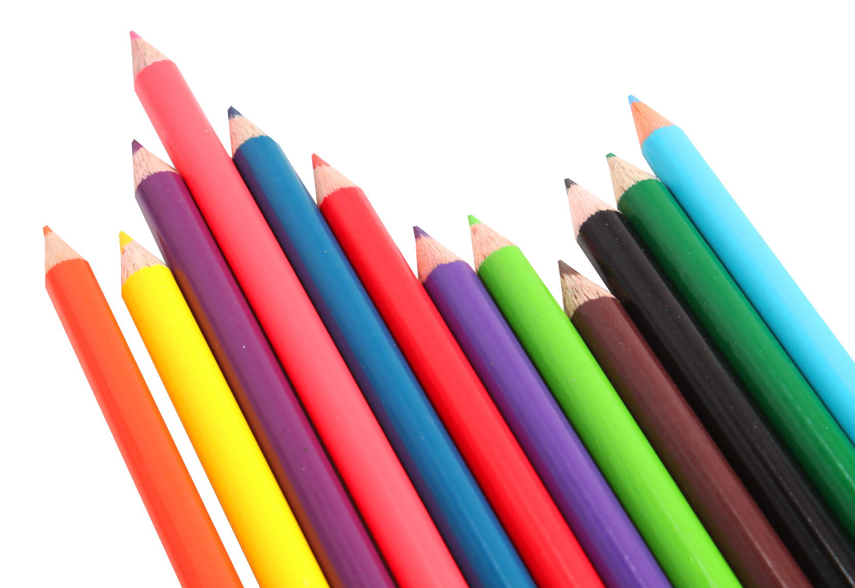 Colorful Pencils Arrangement PNG with transparent background