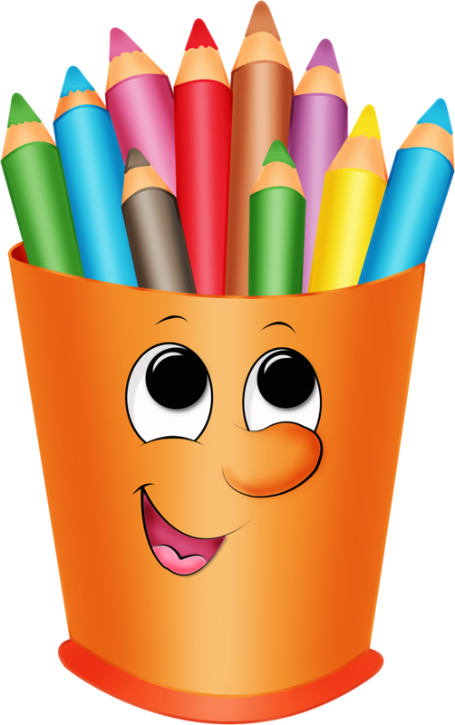 Colorful Pencilsin Animated Cup Clipart