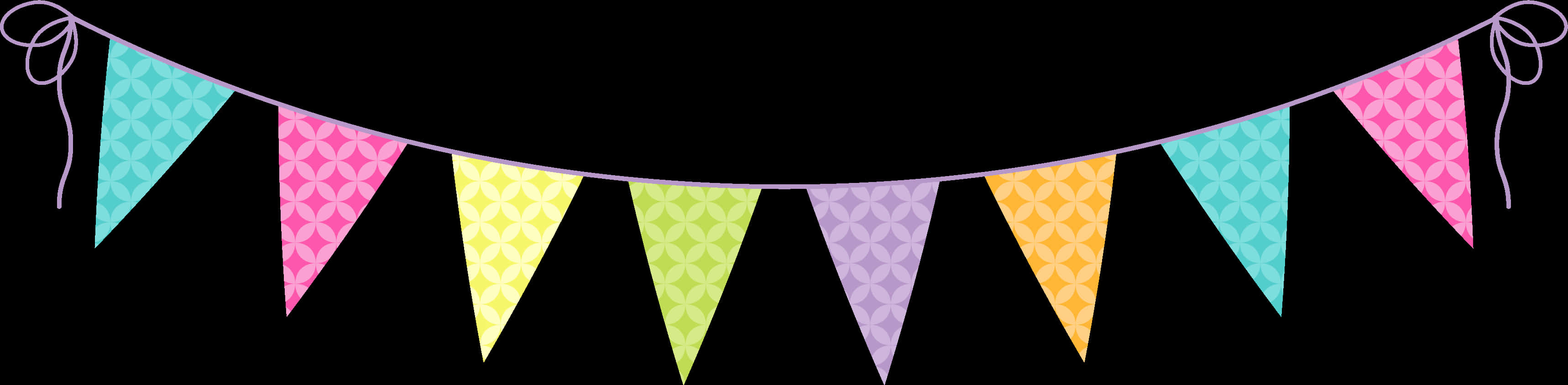 Colorful Pennant Banner Black Background