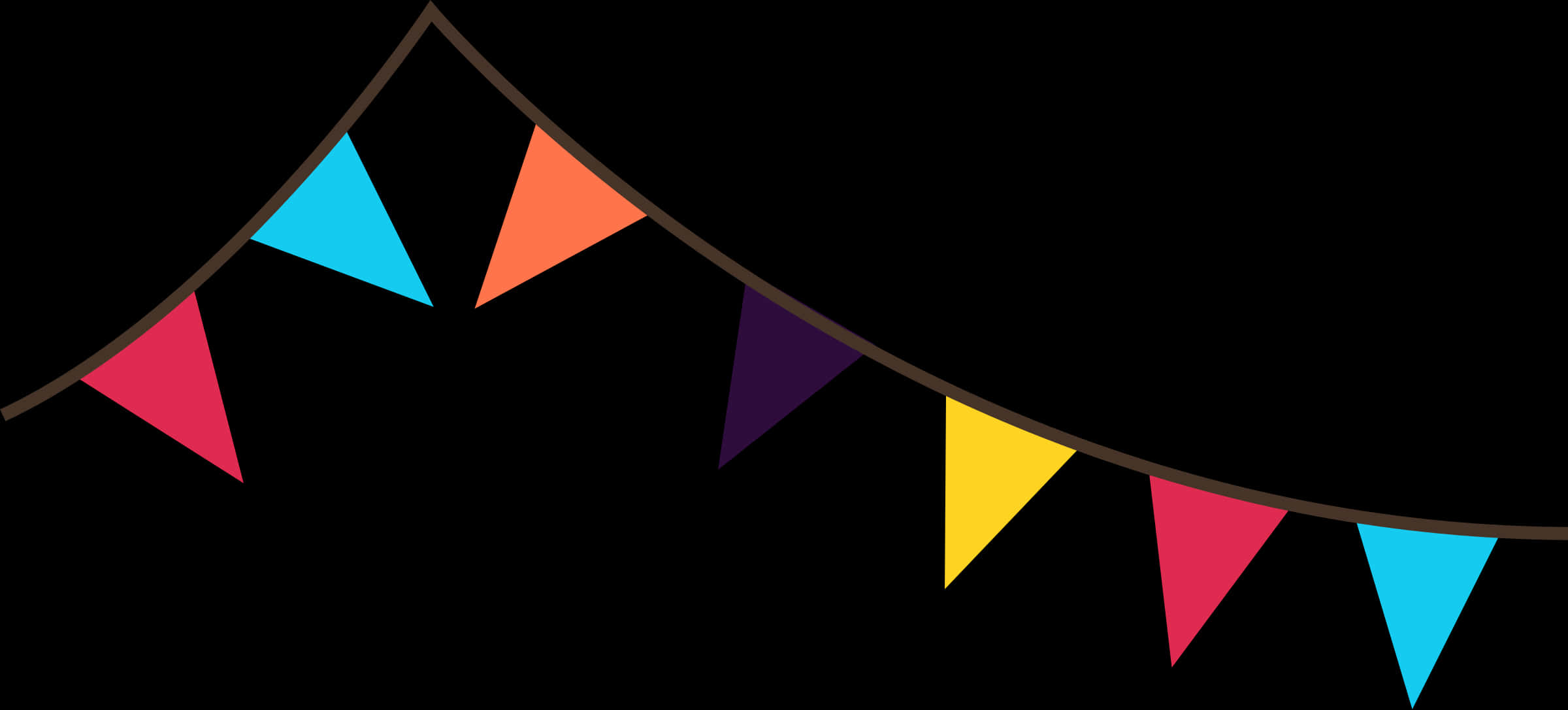 Colorful Pennant Banner Black Background