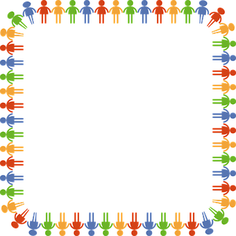 Colorful People Border Graphic PNG with transparent background