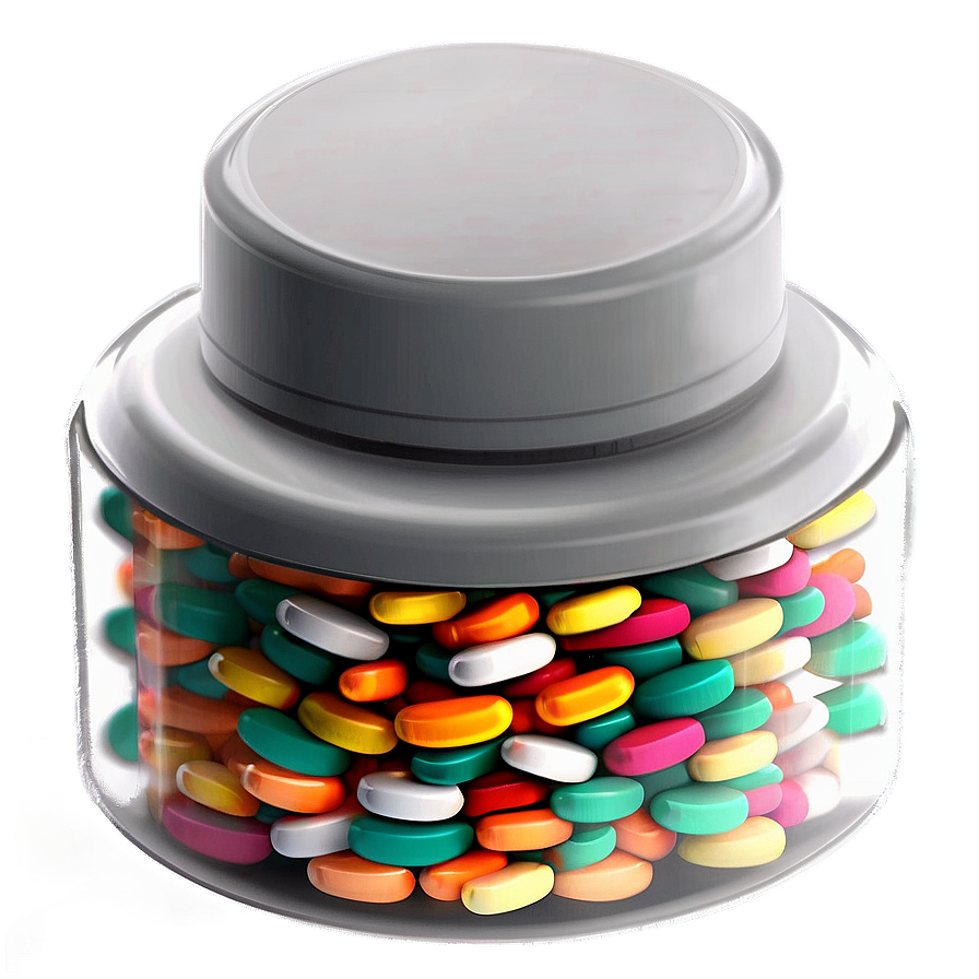 Colorful Pill Bottle Png Gkf24