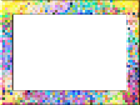 Colorful Pixel Frame Black Center