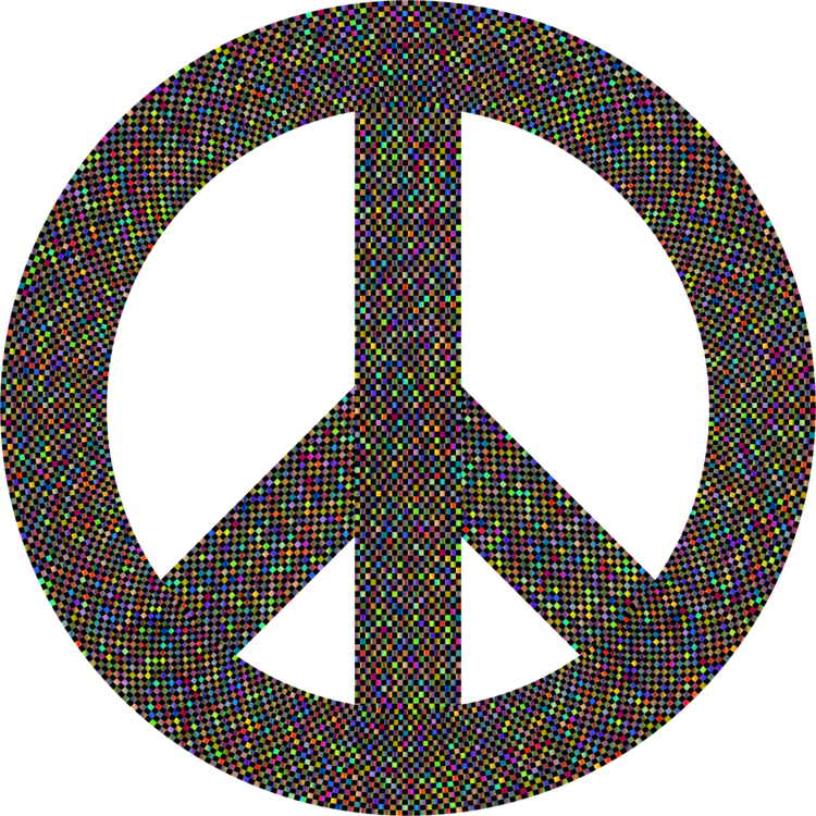 Colorful Pixelated Peace Symbol