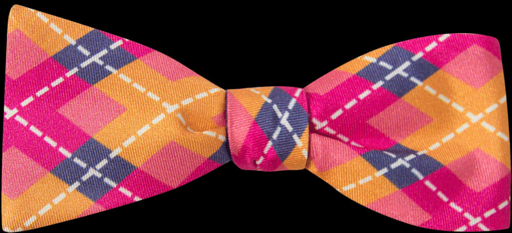 Colorful Plaid Bow Tie PNG with transparent background