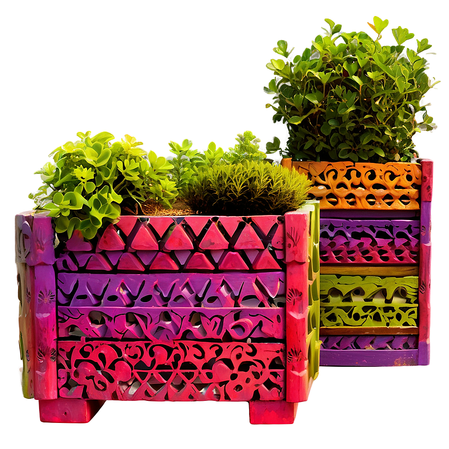 Colorful Planter Box Png Wuh93