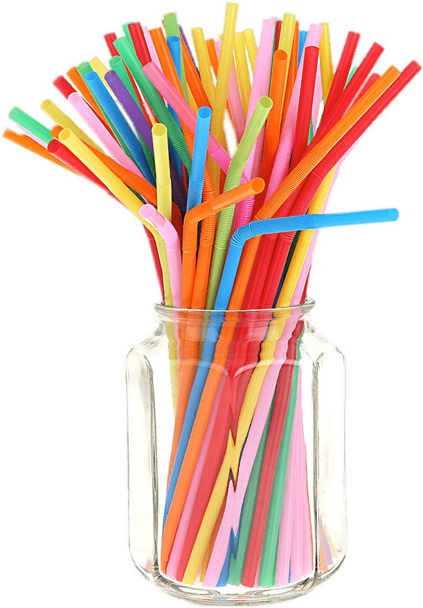 Coloured Straws In A Jar - Plastic Straws Transparent Background, HD Png Download PNG image with a transparent background, free high-resolution download