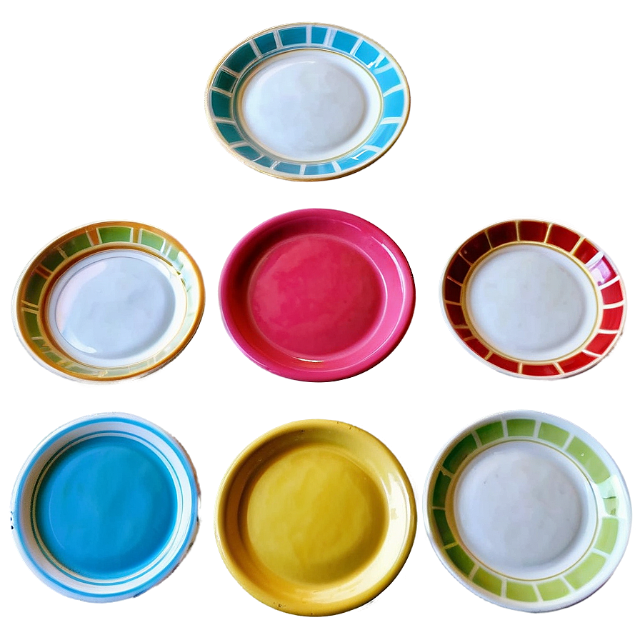 Colorful Plates Assortment Png 14