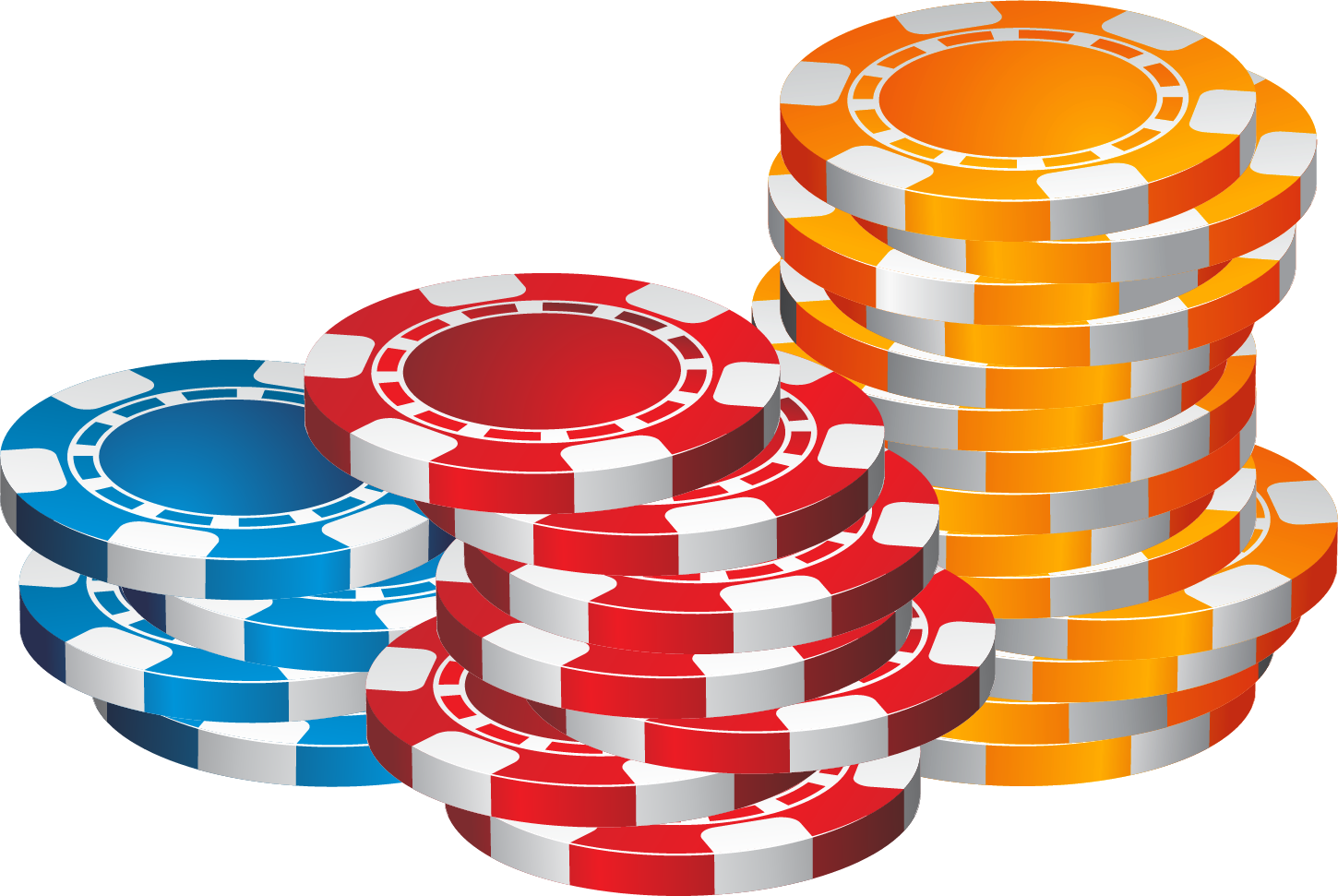 Colorful Poker Chips Stacked