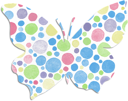 Colorful Polka Dot Butterfly Illustration