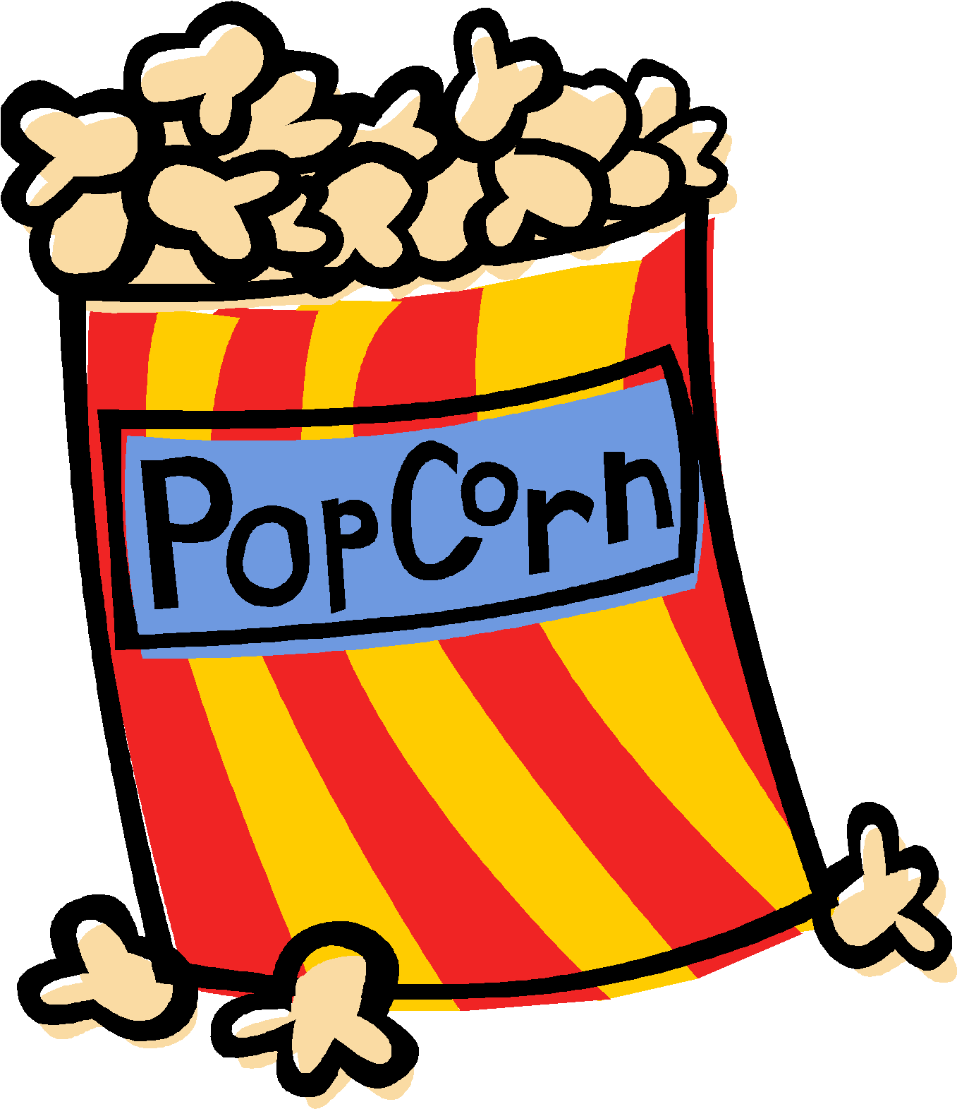 Colorful Popcorn Bucket Cartoon